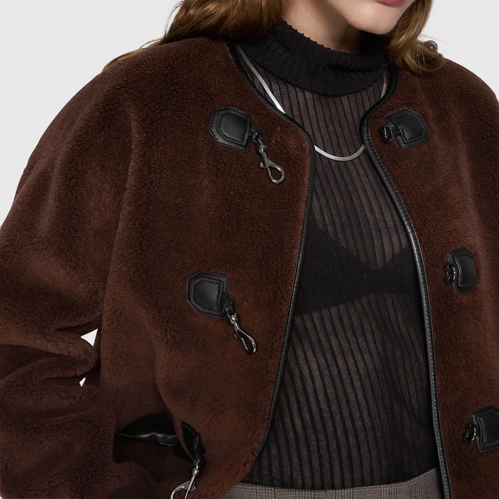 Rebecca Minkoff Shearling Toggle Jacket - Picture 3 of 5